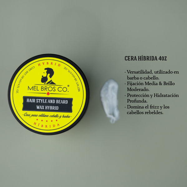 Cera Híbrida para Cabello y Barba 4oz | Acabado Natural + Fijación Media