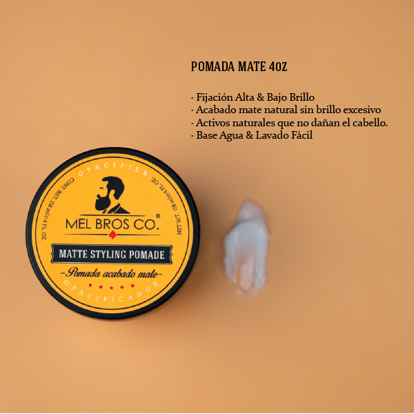 Pomada Mate 4oz | Acabado Satinado + Extra Fijación