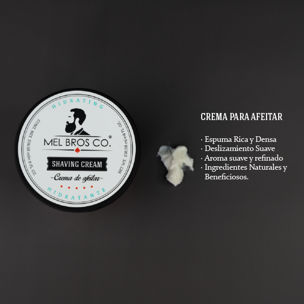 Crema de Afeitar 8oz | Protege la piel de la irritación y escozor