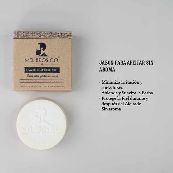 Jabón para Afeitar sin Aroma 3.53oz | Hidratante + Afeitado Suave