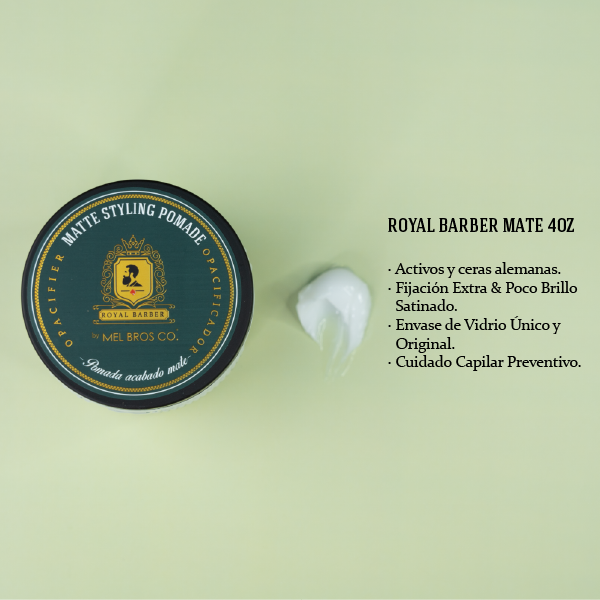 Pomada Mate Royal Barber 4oz | Efecto Mate