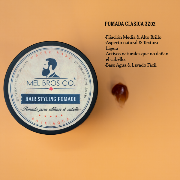 Pomada Clásica 32oz | Base Agua + Media Fijación