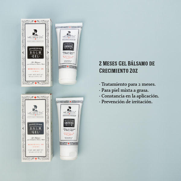 2 Meses Gel Bálsamo de Crecimiento 2oz | Minoxidil 5% + Biotina & Queratina