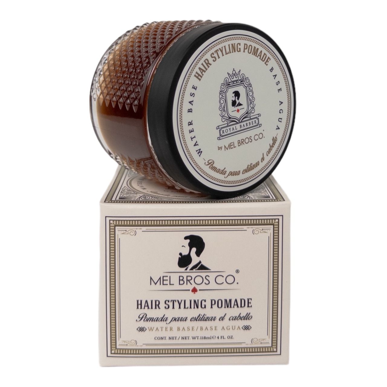 Pomada Base Agua Royal Barber 4oz | Aceite de Cedro + Formula Alemana + Activos y Ceras Naturales
