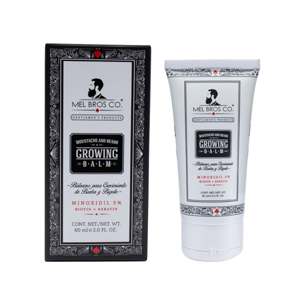 Bálsamo Clásico de Crecimiento de Barba y Bigote 5% Minoxidil - 2oz|60ml Biotina + Queratina & Vitaminas