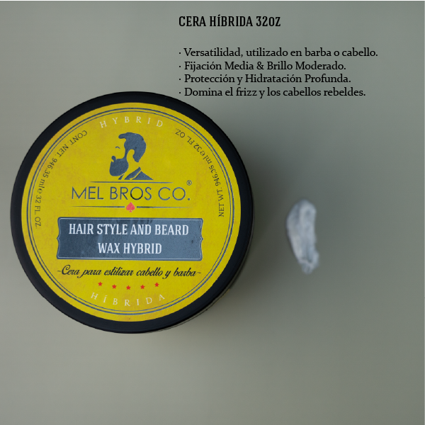 Cera Híbrida para Cabello y Barba 32oz | Acabado Natural + Fijación Media