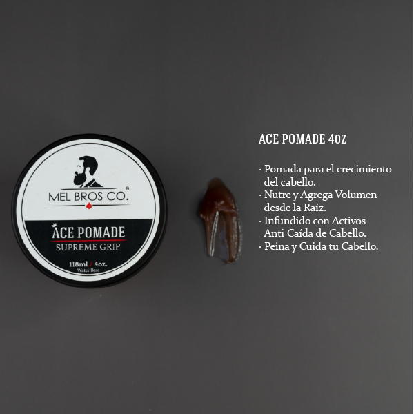 Ace Pomade Supreme Grip 4oz | Biotina + Queratina + Cafeína